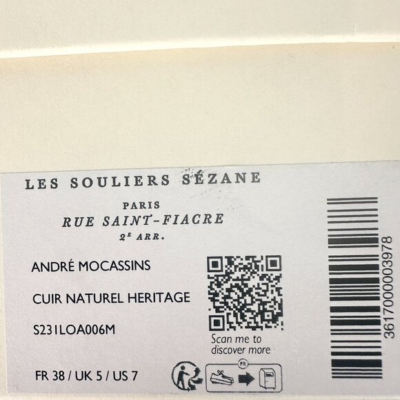 New Sézane André Mocassins Loafers Naturel Heritage Brown Leather  EU 38 / US 7 - Picture 9 of 10